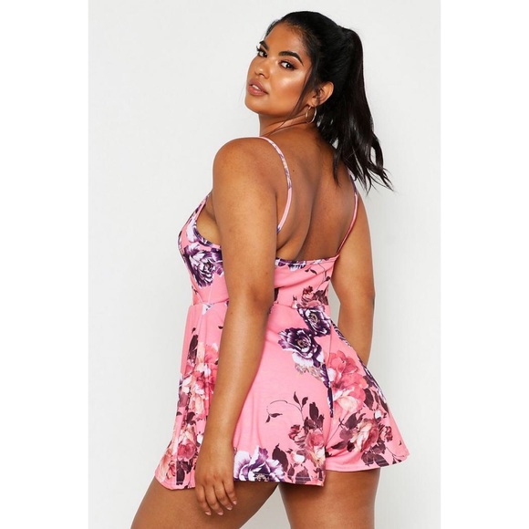 Plus Size Floral Rompers - Picture 4 of 4